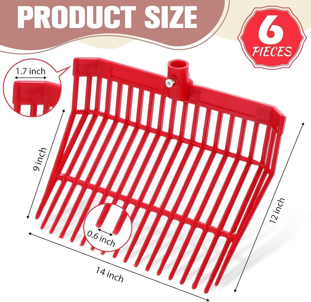 Versatile 6 Pack Manure Fork Replacement Heads - Ideal for Garden and Farm Use