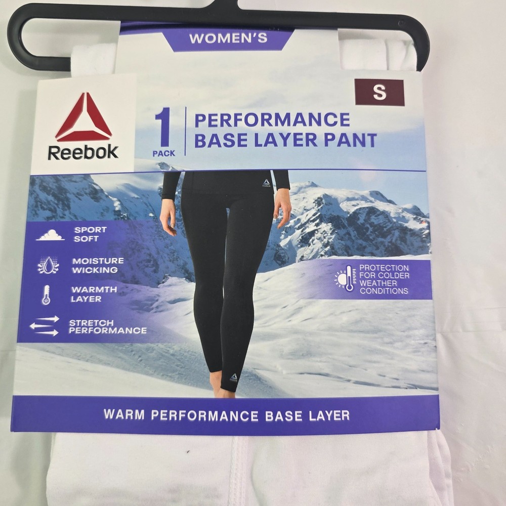 Reebok Women's Performance Base Layer White Pants & Top - 2 PC Set - Size Small
