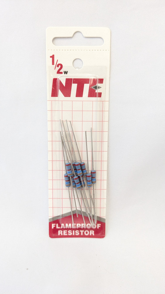 NTE Electronics 1/2 Watt 16 Ohm Resistor 2% Flame Proof 10 Pack, HW016-10