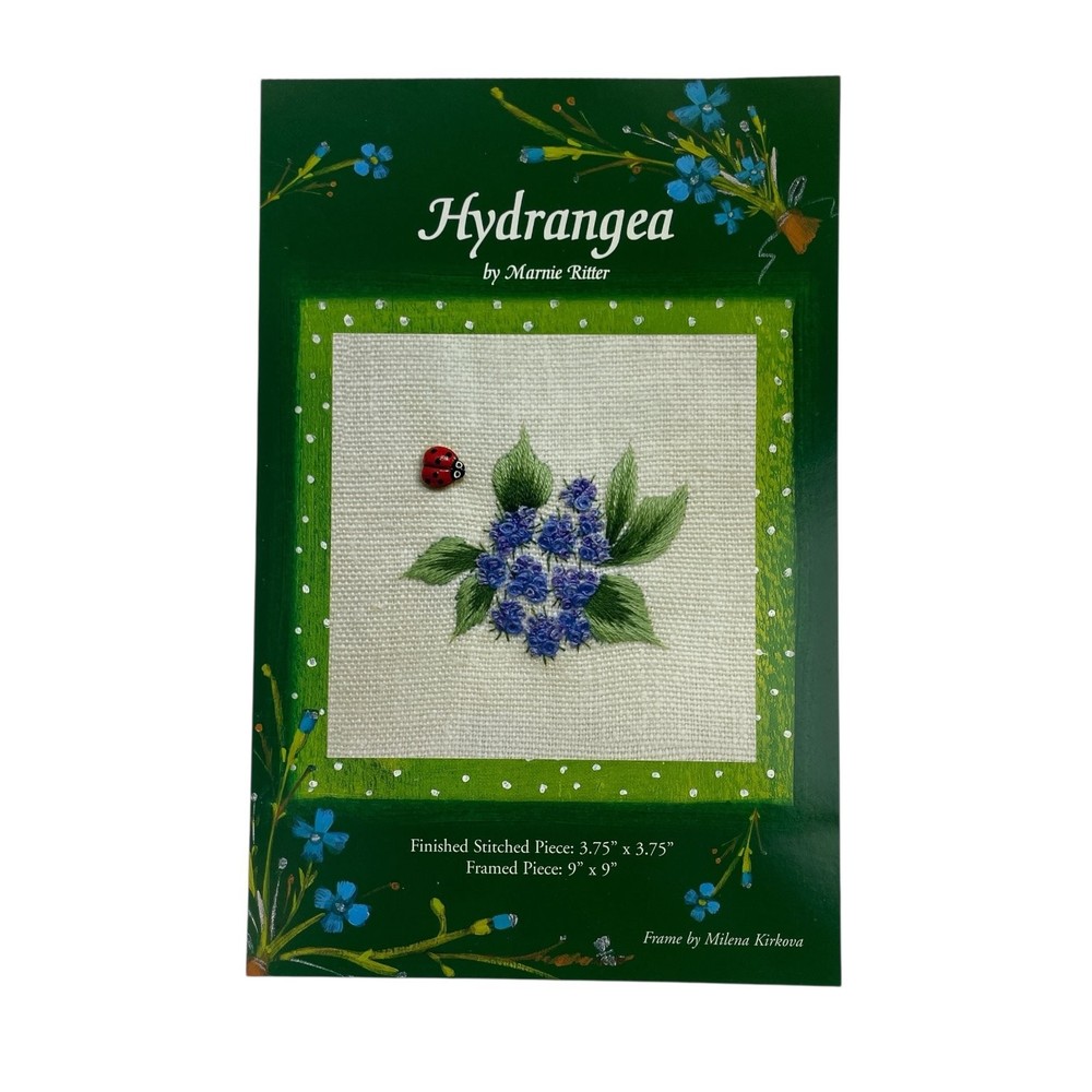 Hydrangea by Marnie Ritter Surface Embroidery Kit Canvas Instructions 3.75x3.75