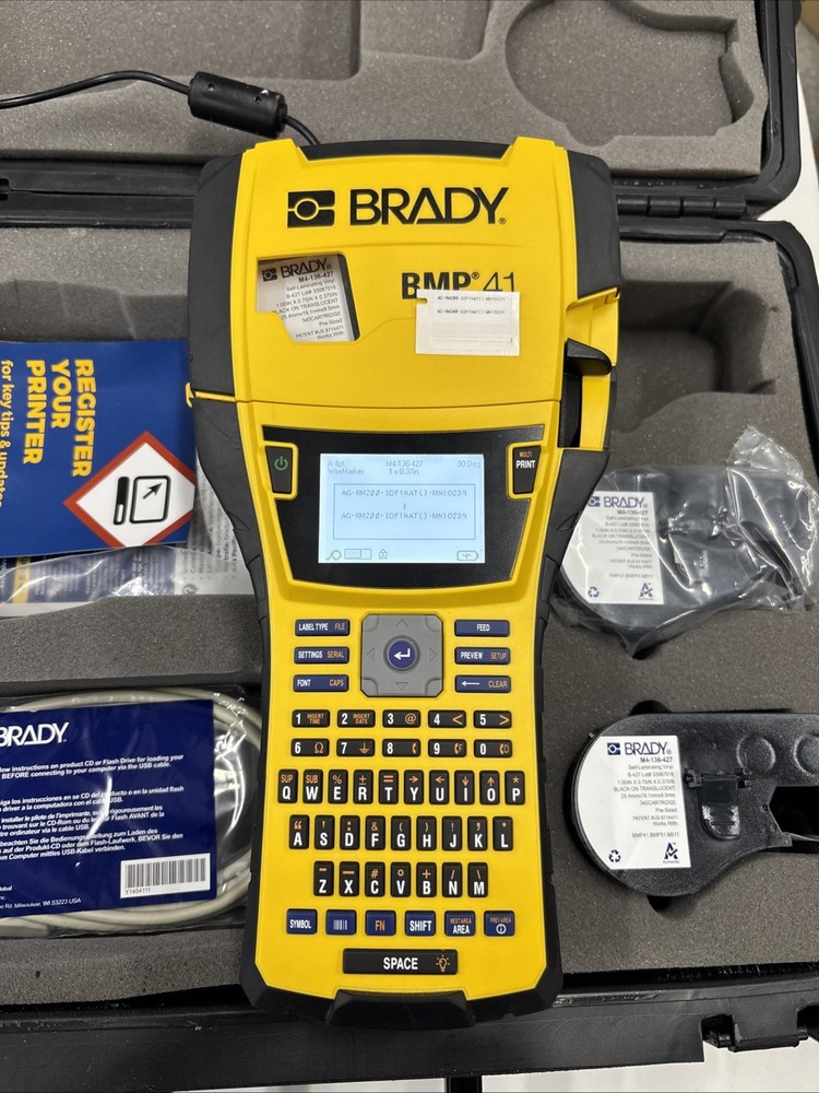 Brady BMP41 Label Printer With Case TESTED WORKING