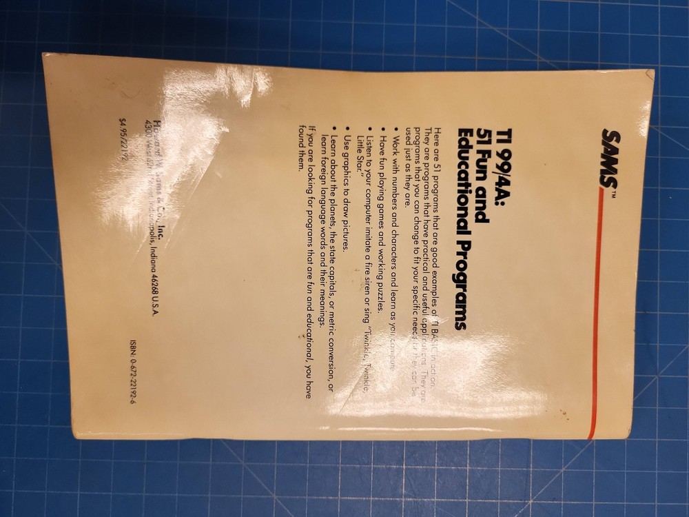 TI 99/4A 51 Fun Educational Programs Vintage Book 1983 SAMS Computer Software