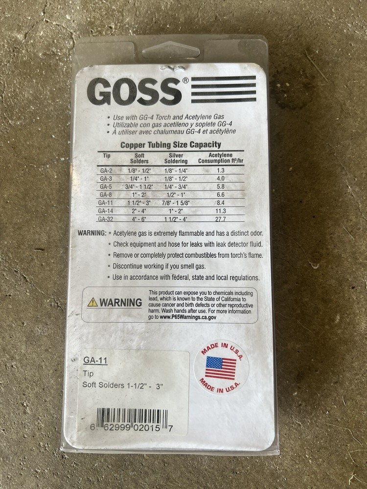 Goss GA-11 Welding Tip