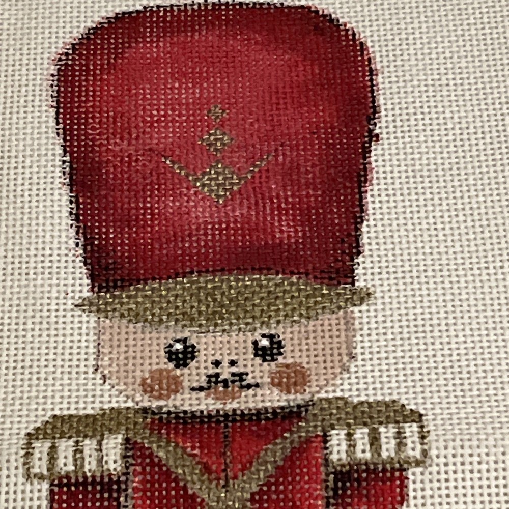 Nutcracker Soldier Needlepoint Canvas Hand Painted 14 Count Mesh