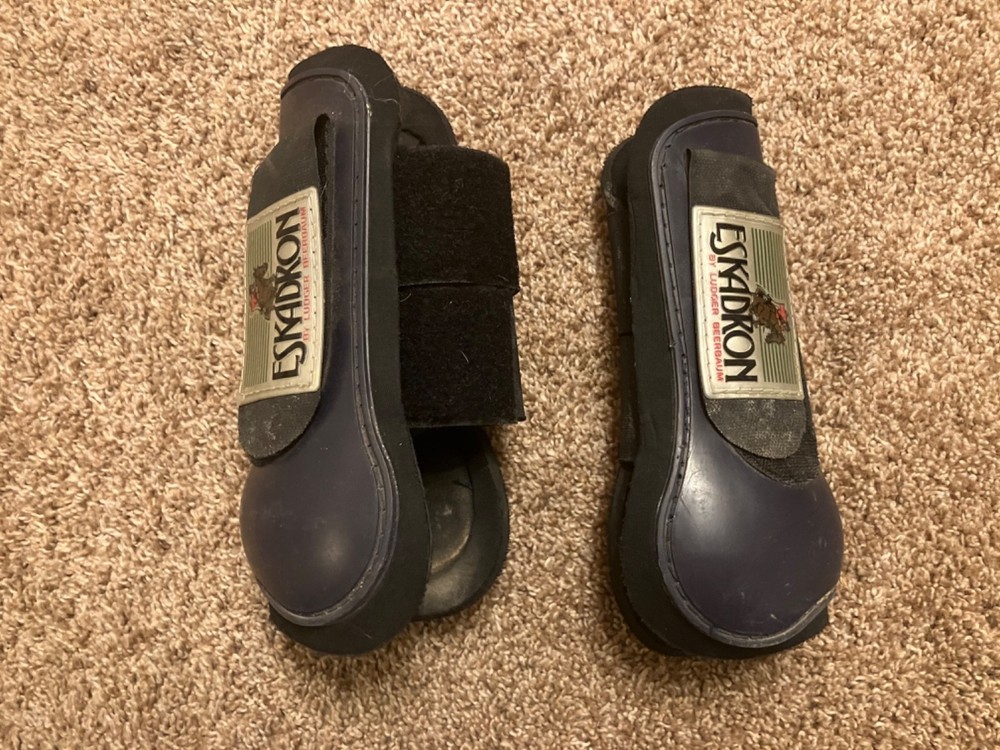Eskadron pony size open front jumping boots navy