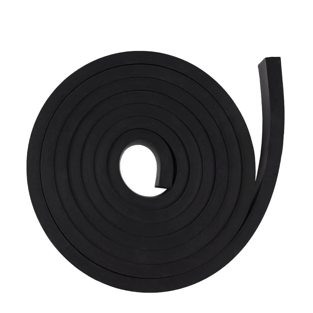 Rubber Strips 1/2(.500)" Thick X 1" Wide X 10'Long, Solid Rubber Rolls Use fo...