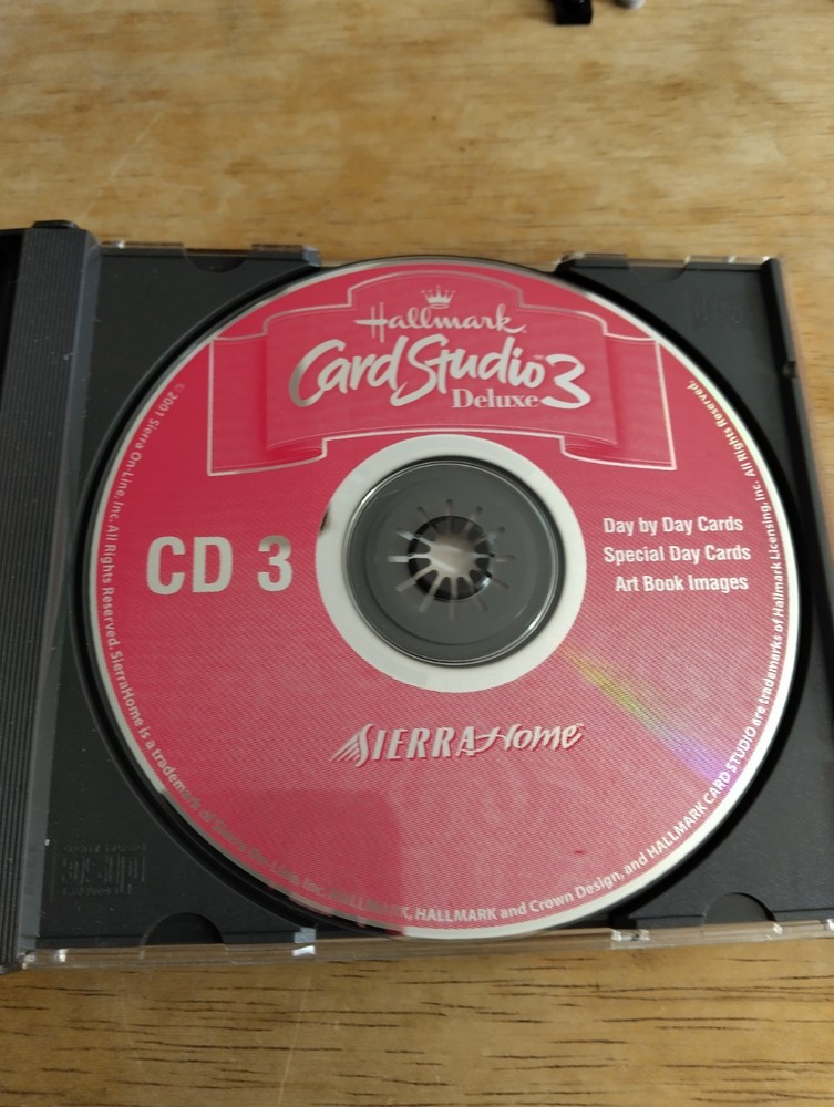 Hallmark Card Studio 3 Deluxe PC CD-Rom 3 Disc Software Set -A03