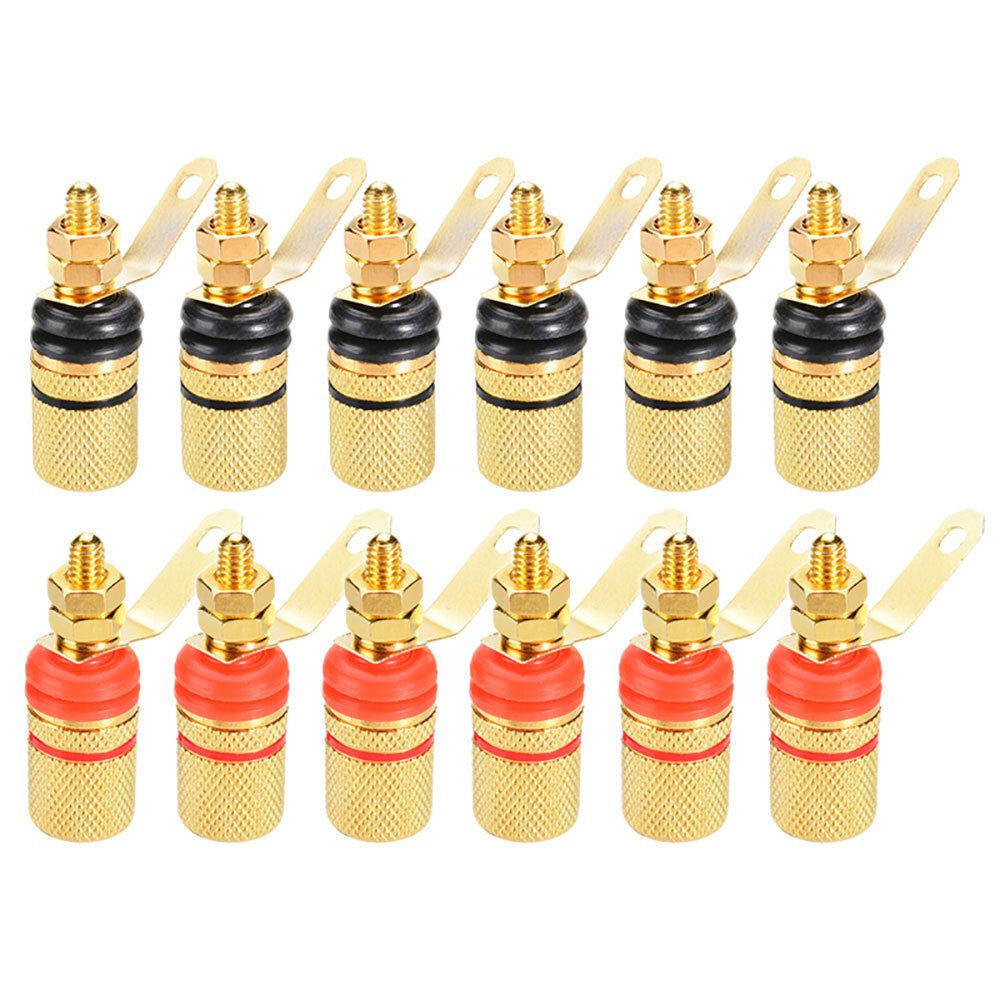 12Pcs 4mm Amplifier Speaker Terminal Binding Post Banana Plug Socket Connector