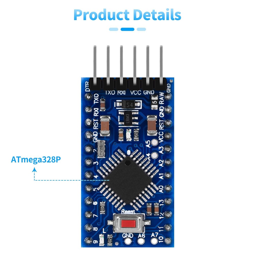 3pcs Pro Mini ATmega328P 5V 16MHz Development Board Microcontroller Compatibl...