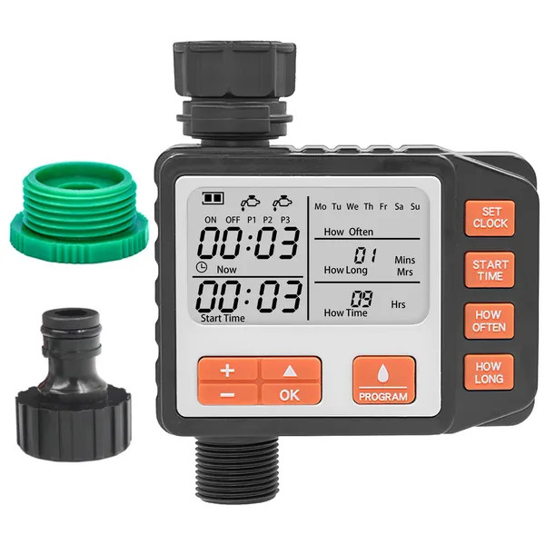 Sprinkler Timer With 3 Watering Programs Manual Mode Automatic Watering System