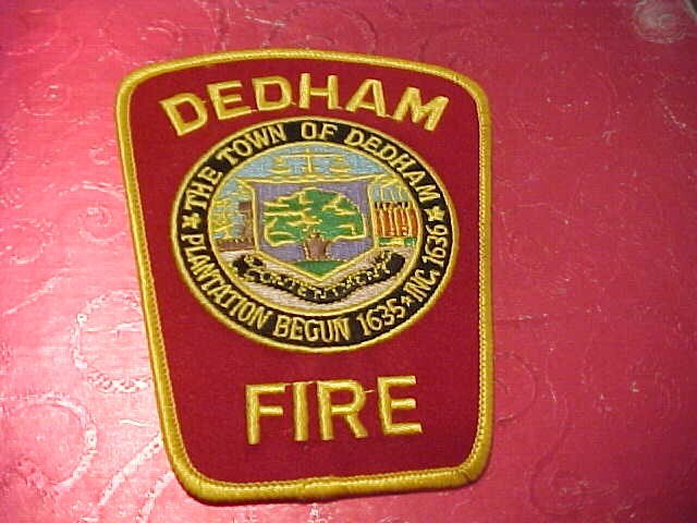 DEDHAM MASSACHUSETTS FIRE PATCH SHOULDER SIZE UNUSED