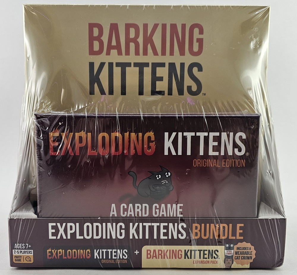 Exploding Kittens & Barking Kittens Card Game Bundle 2 Pack, New, Sealed