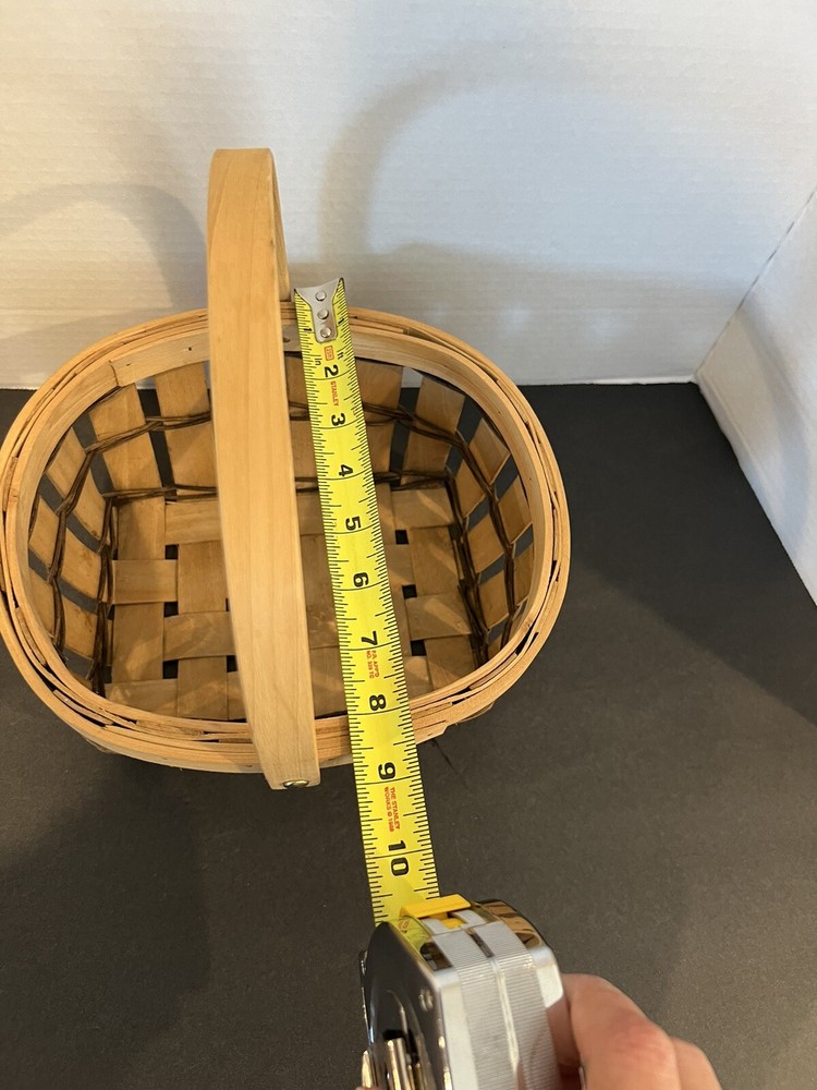 Woven Wood Basket w/Single Moveable Handle