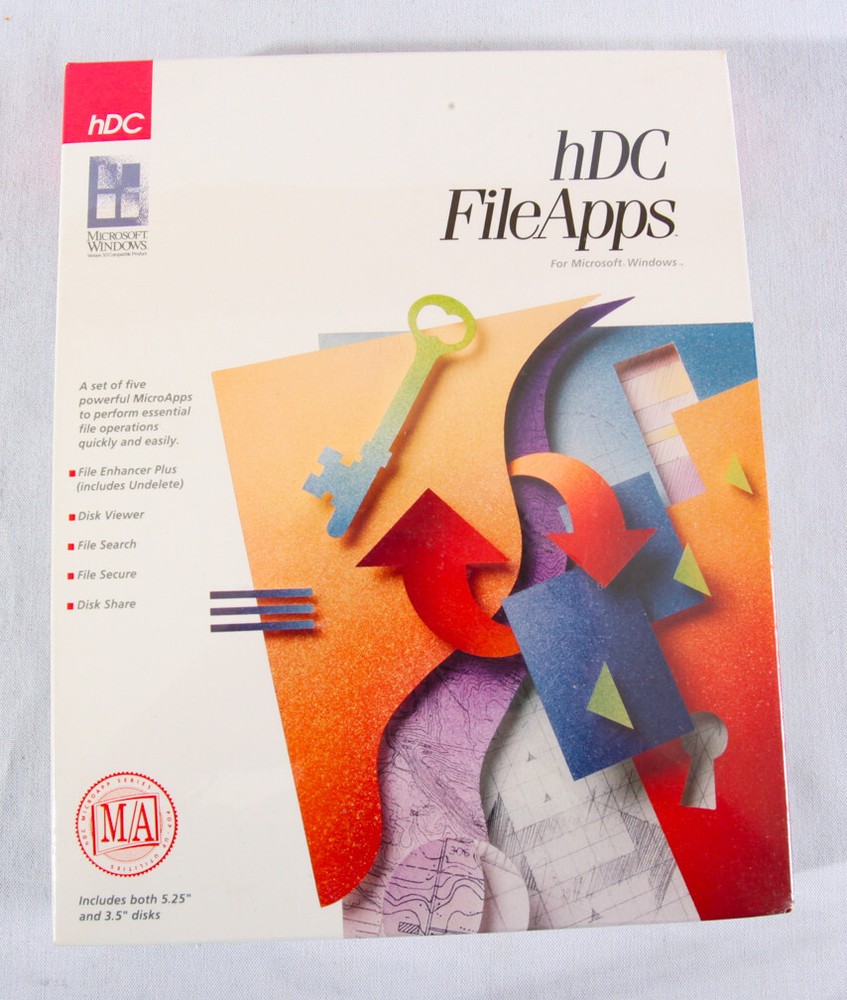 hDC FileApps for Windows, Fine Enhancer Plus, Disk Viewer +, 1991, Sealed