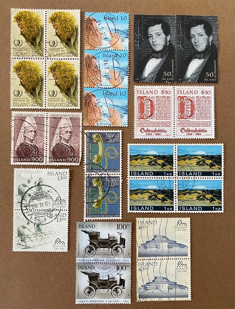 stamps, Icelandic groups