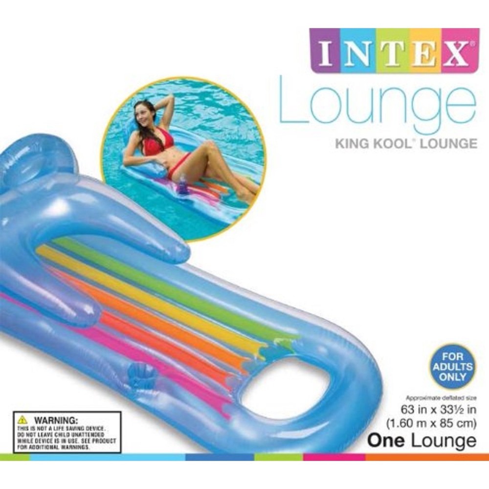 6 PACK Intex King Kool Lounge Inflatable Rainbow Backrest Cup Holder