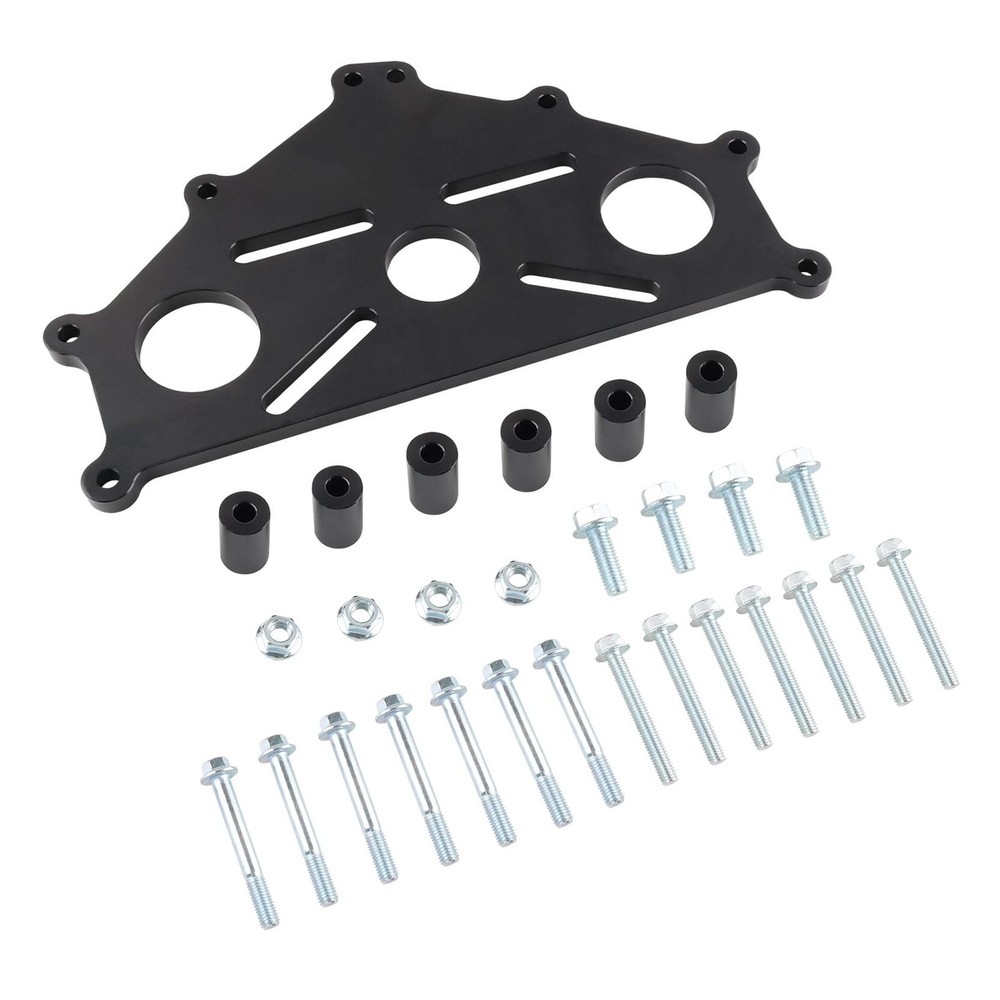 Engine Safe Stand Adapter Plate Compatible with Chevy LS LT Black Black