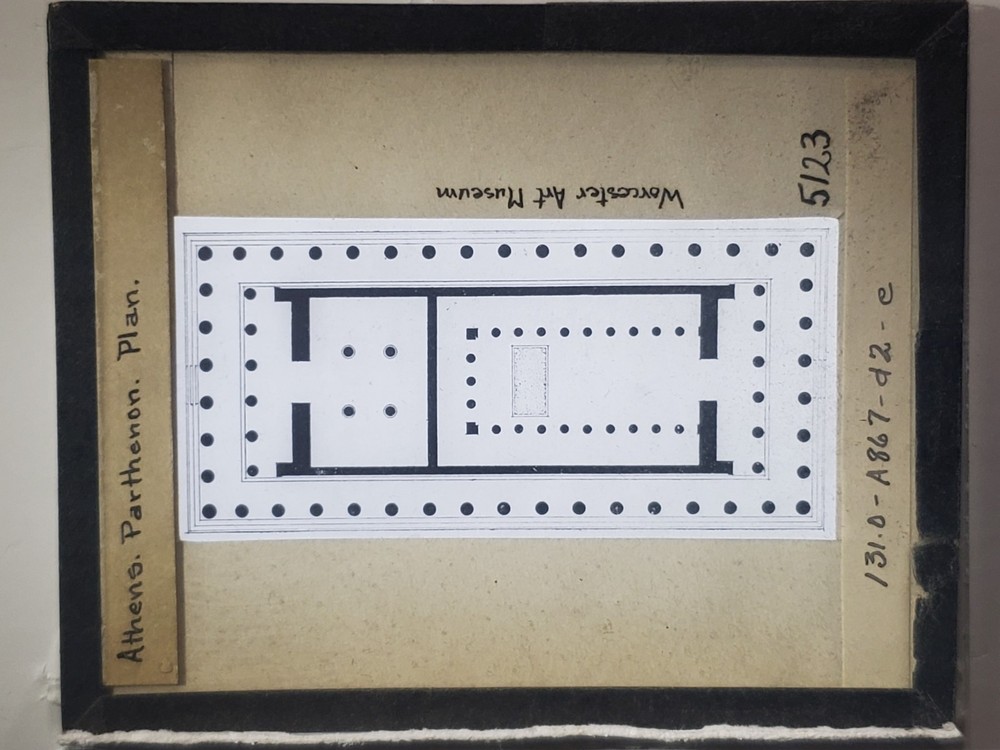Plan, Parthenon, Athens, Greece, Magic Lantern Glass Slide