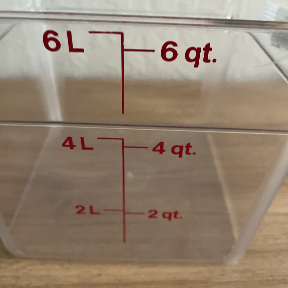 Square Food Container 6-Quart Polycarbonate Clear NSF (only container) NEW