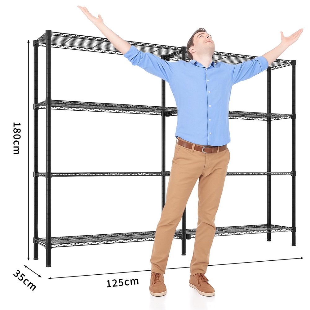 49.2''W Adjustable Storage Shelves NSF Wire Shelving Unit Multiple rows