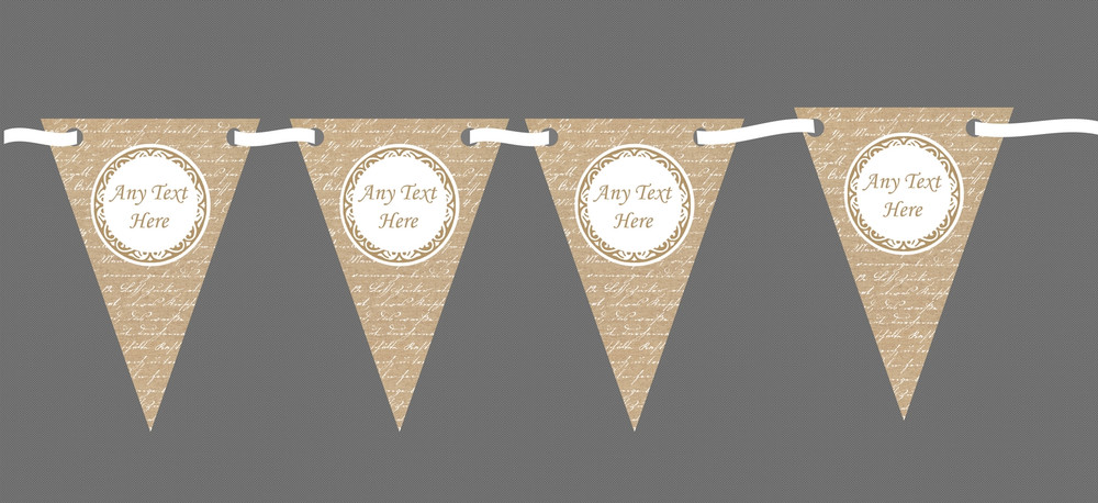 Burlap Love Script Personalised Retirement Party Bunting