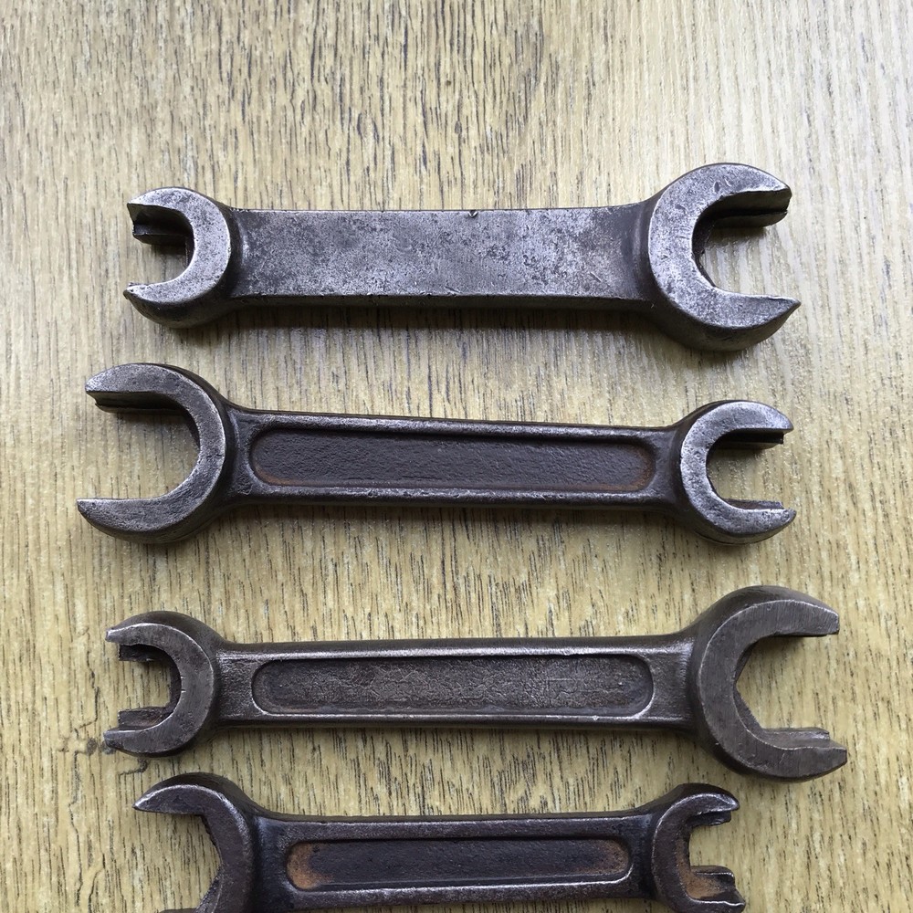 10 Vintage Motorcycle 4 Way Tool Kit Spanners. B