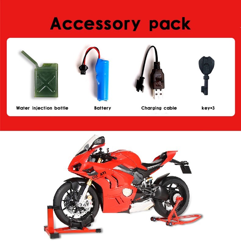 Ducati 1:6 Die-Cast Motorcycle Model, Multi-Function, Premium Gift for Him