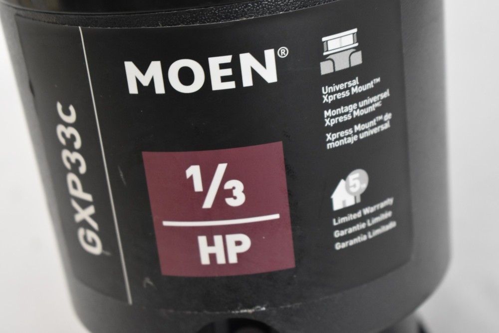 Moen Lite Series Pro 1/3 HP Compact Continuous Feed Garbage Disposal GXP33C READ