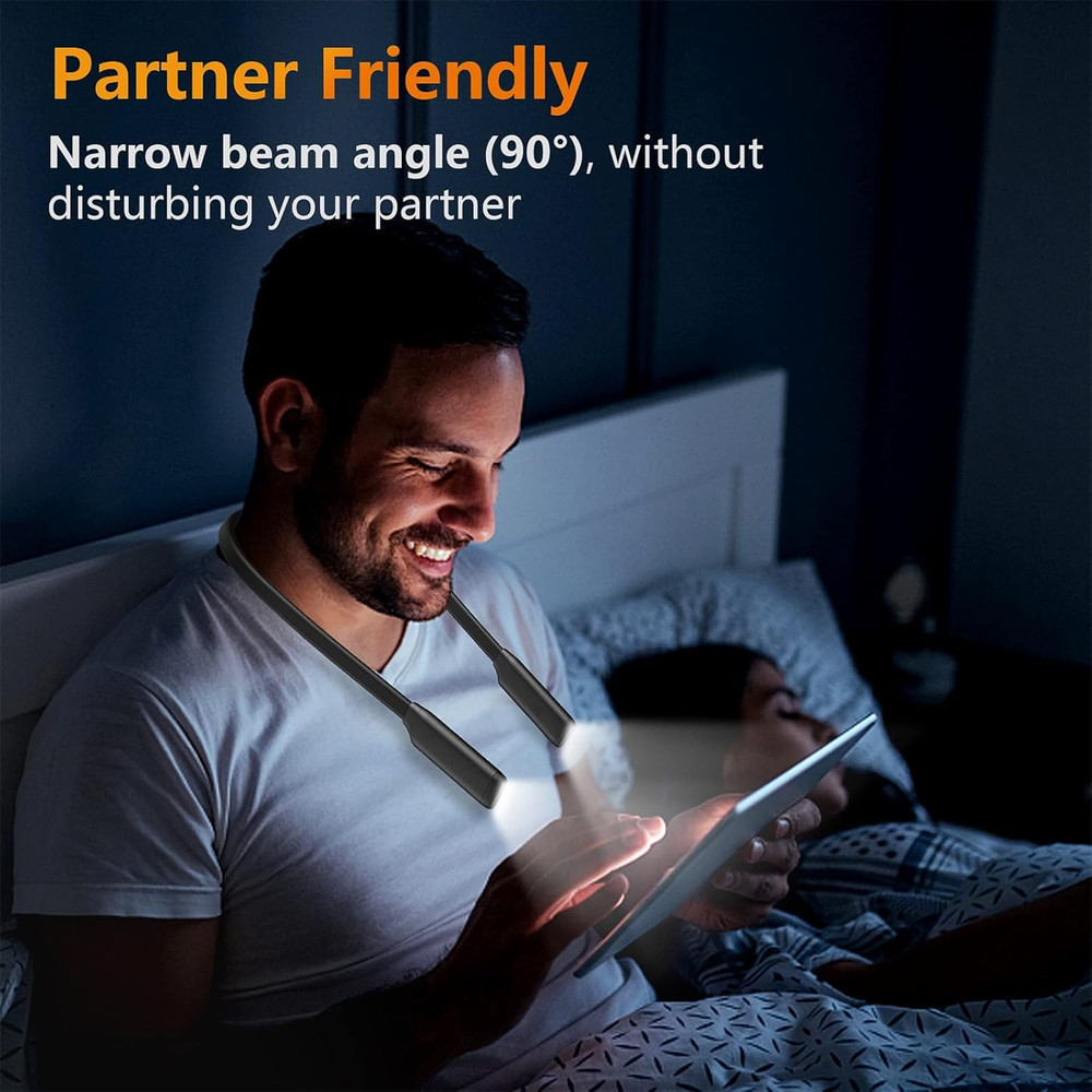 Book Light LED Neck Reading Light,Bendable Rechargeable Book Light for Reading i