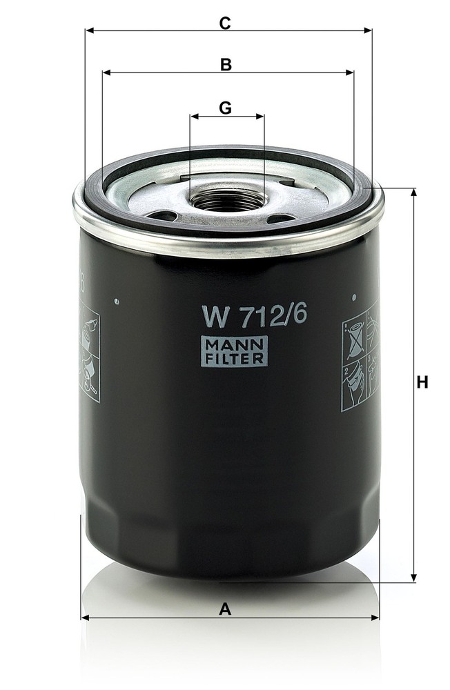 Mann Filter Mann-Filter W 712/6 Spin-on Oil