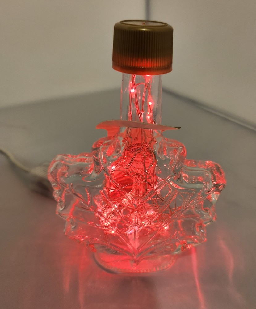 USB Lighted (RED) Maple Leaf (Maple Syrup) Bottle