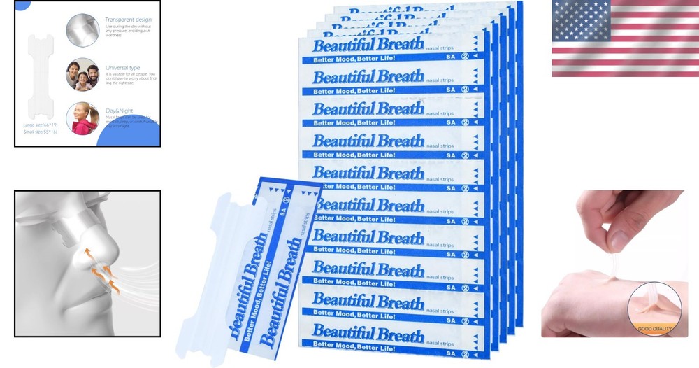 Invisible & Transparent Nasal Strips – 50 Soft & Comfortable Breathable Strips