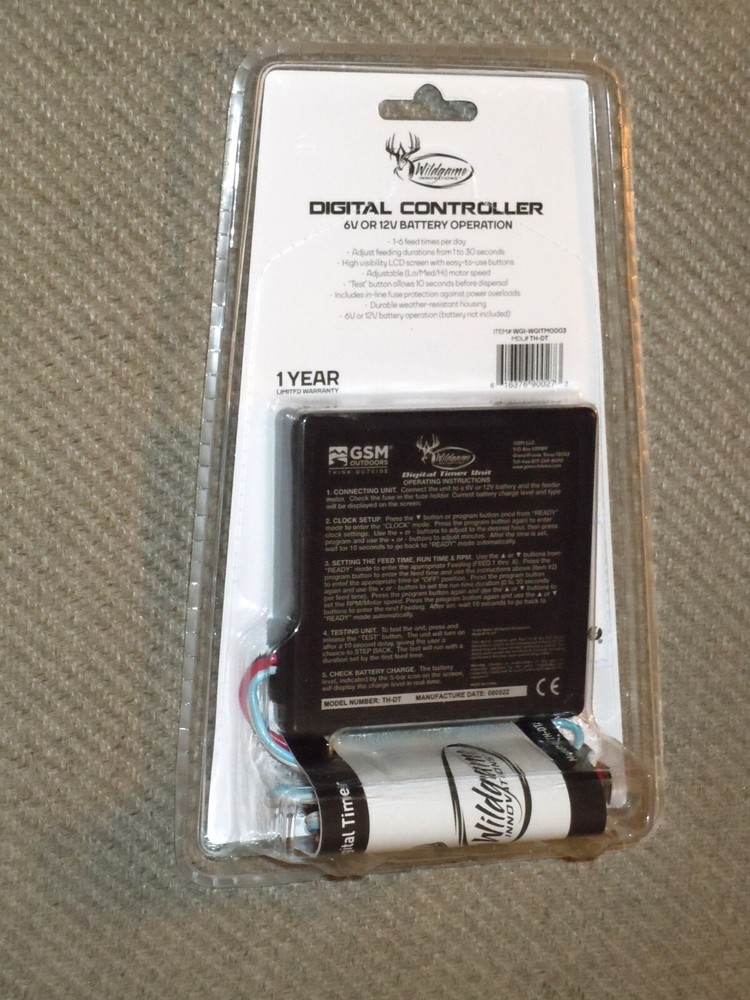Wildgame Innovations Digital Controller Timer 6V or 12V Battery Operation TH-DT