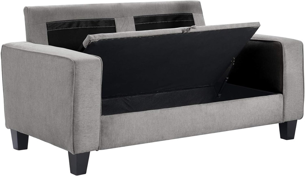 Palisades Gray Storage Loveseat - Stylish & Functional Seating Solution