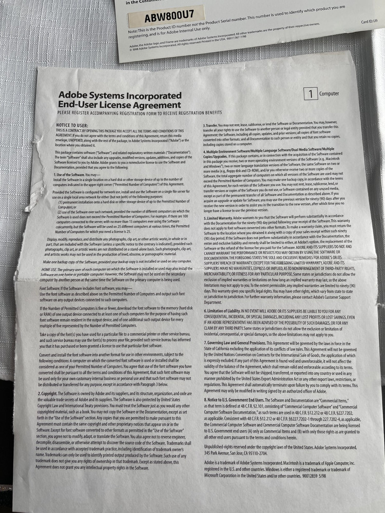 Adobe Illustrator 8.0 Upgrade CD plus User Guide