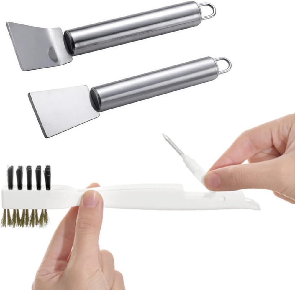 BetterJonny 3 Pcs Kitchen Cleaning Scrub Brush Set, Brass Wire Rust White