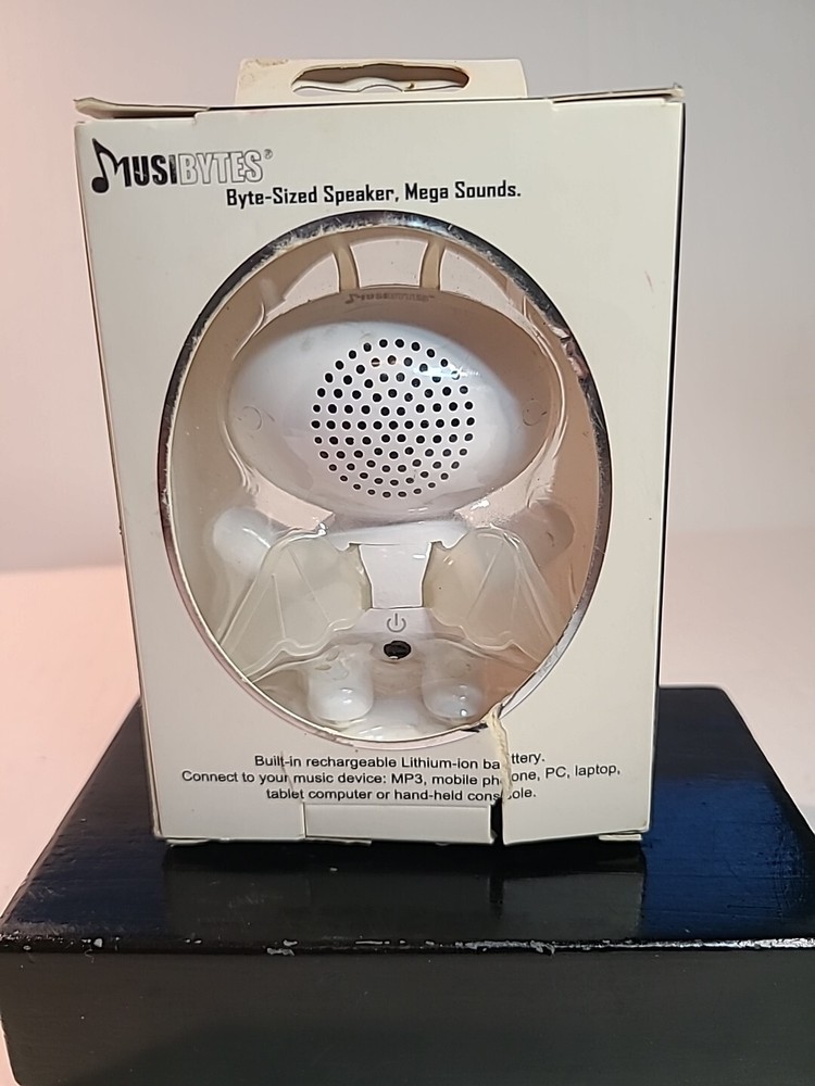 Musibytes White Spacebyte Byte-Sized Speaker New In Box