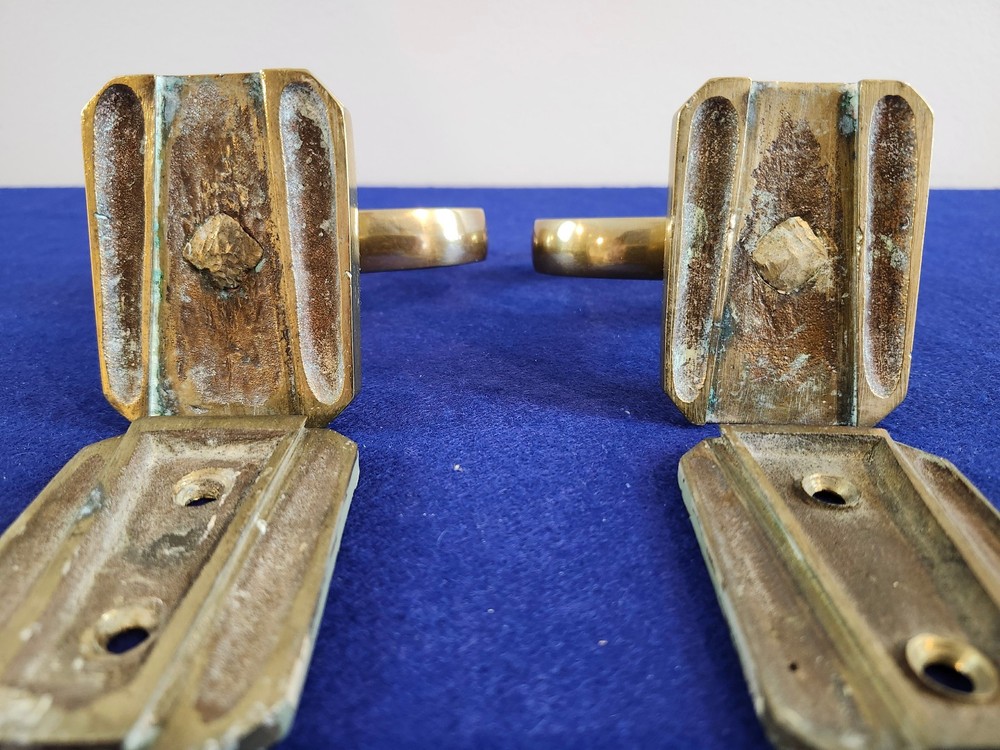 antique solid brass fireplace jacks to hold your fireplace tools