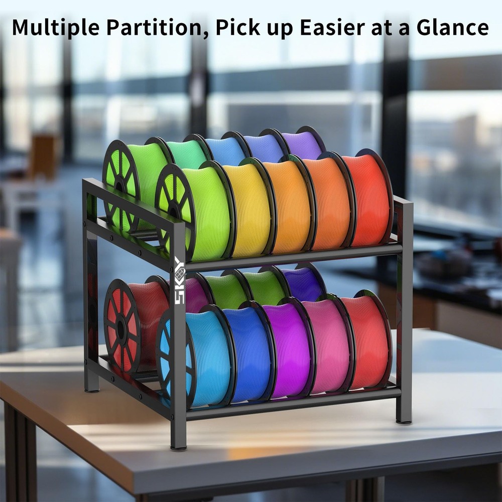 3D Printer Filament Storage Rack- Rolling Filament Spool Holders Racks, Heavy...