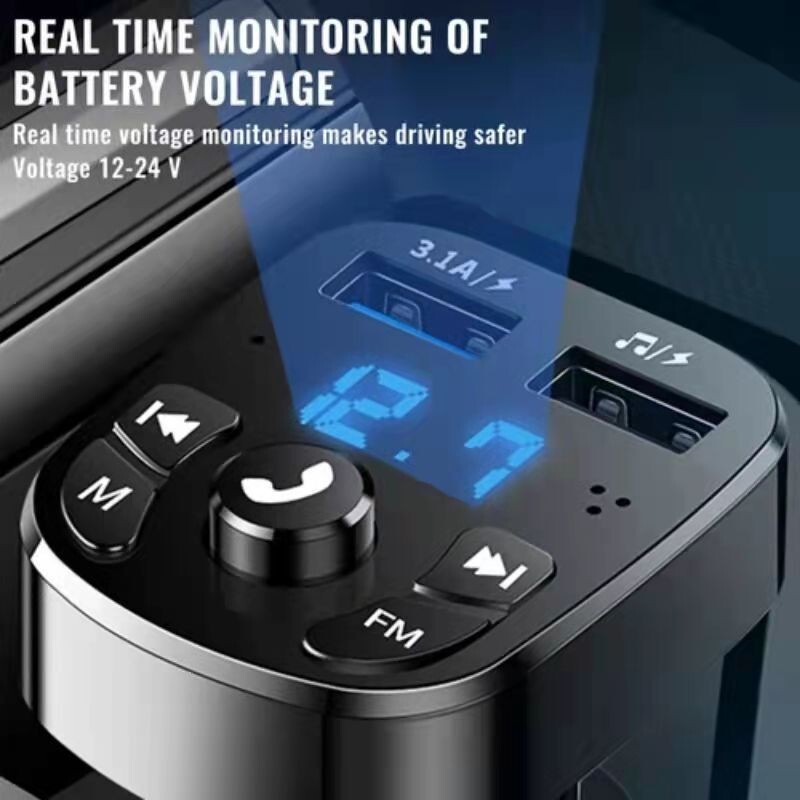 2 Pack Bluetooth FM Transmitter Wireless Radio Adapter Car Kit