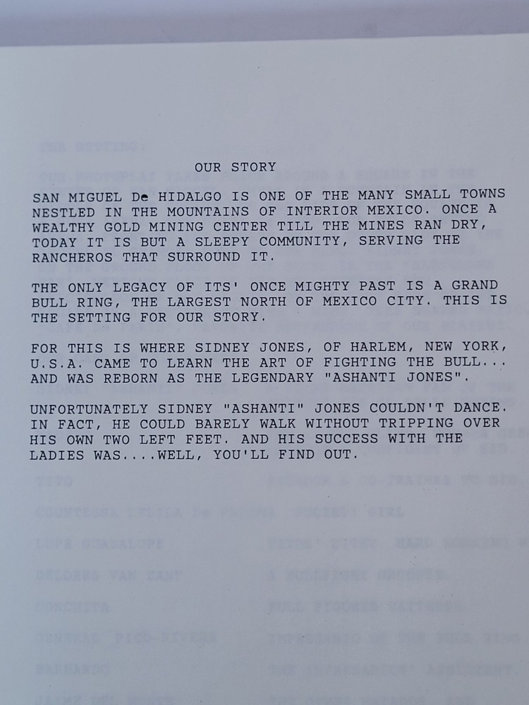 Robin Moore Screenplay "Ashanti Jones" Wolf Pack Films Unproduced Movie Script
