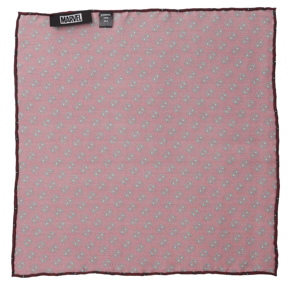 Marvel Deadpool Red Mask Silk Pocket Square