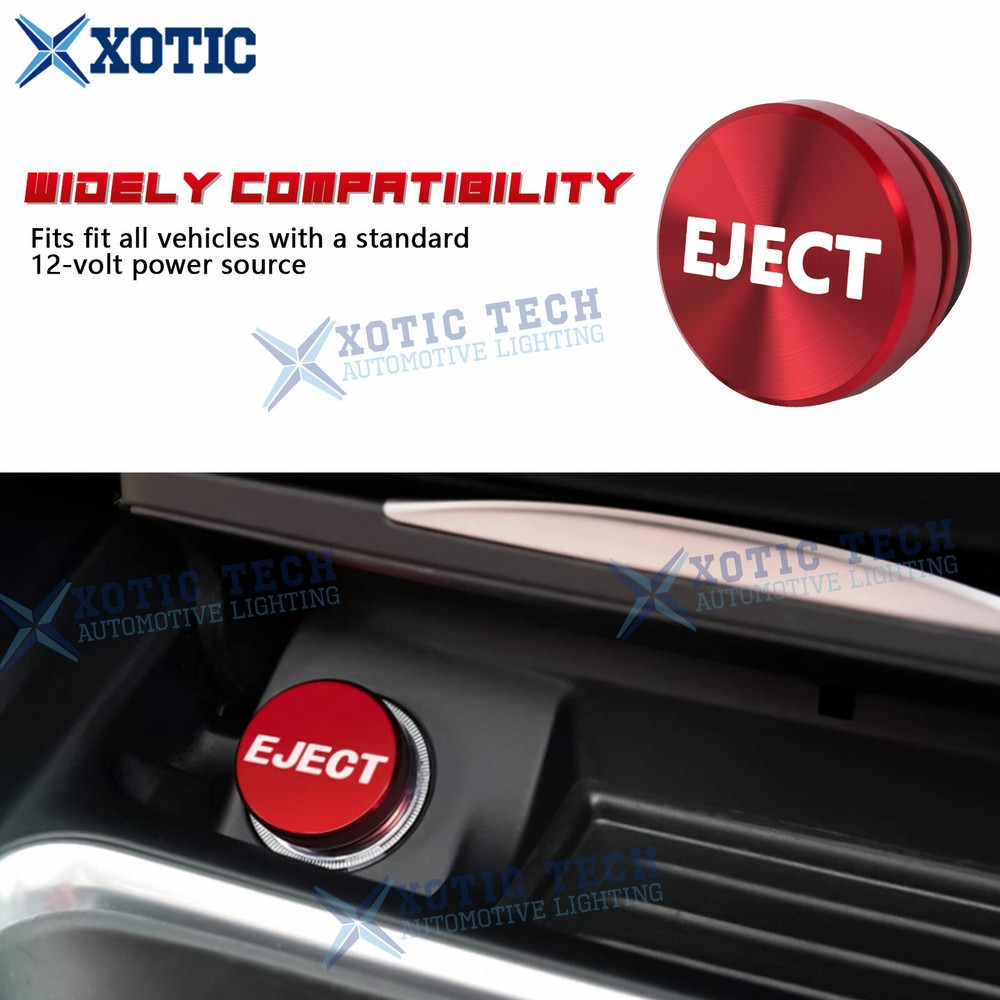 Universal Interior Aluminum Alloy Eject Button Cigarette Lighter Switch Decor