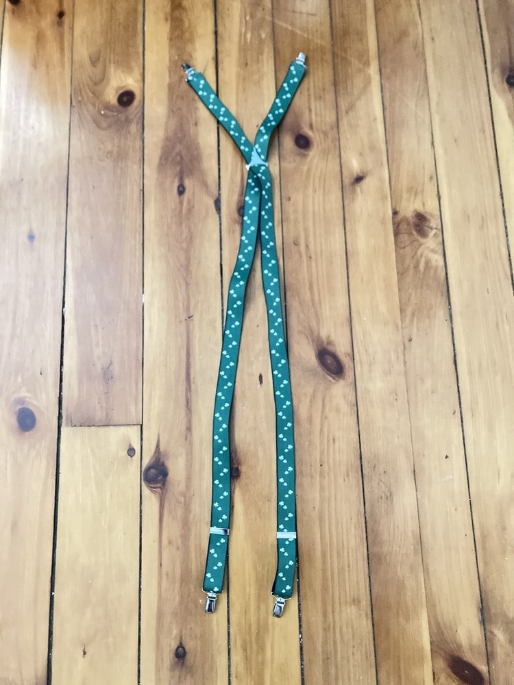 st patricks day 4 Leaf Clover Shamrock Suspenders