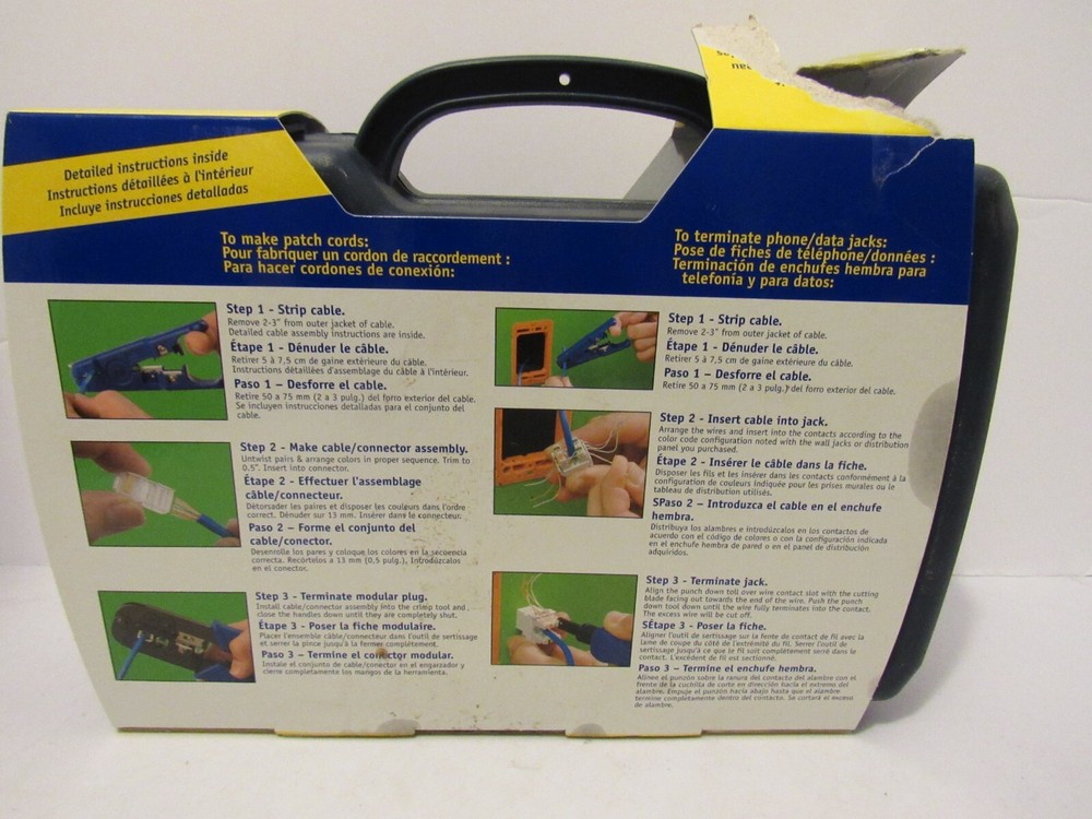 DataShark PA70007 Network Tool Kit Case Stripper Crimper RJ45 Cat5e READ