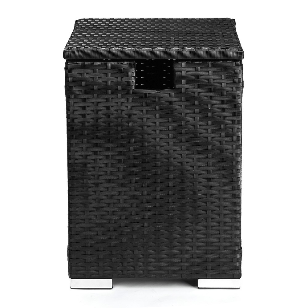 40*40*57cm Iron Frame Gas Bottle Storage Rattan Side Table Black Gradient