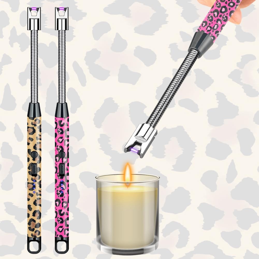 2 Pack Candle LighterArc Lighter with USB ChargingFlameless WindproofLED Batt...