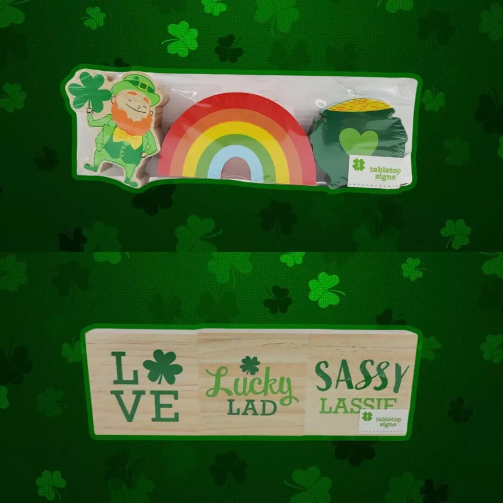 ST. PATRICK'S Tabletop WOOD BLOCKS, Tabletop Signs, Home Decor