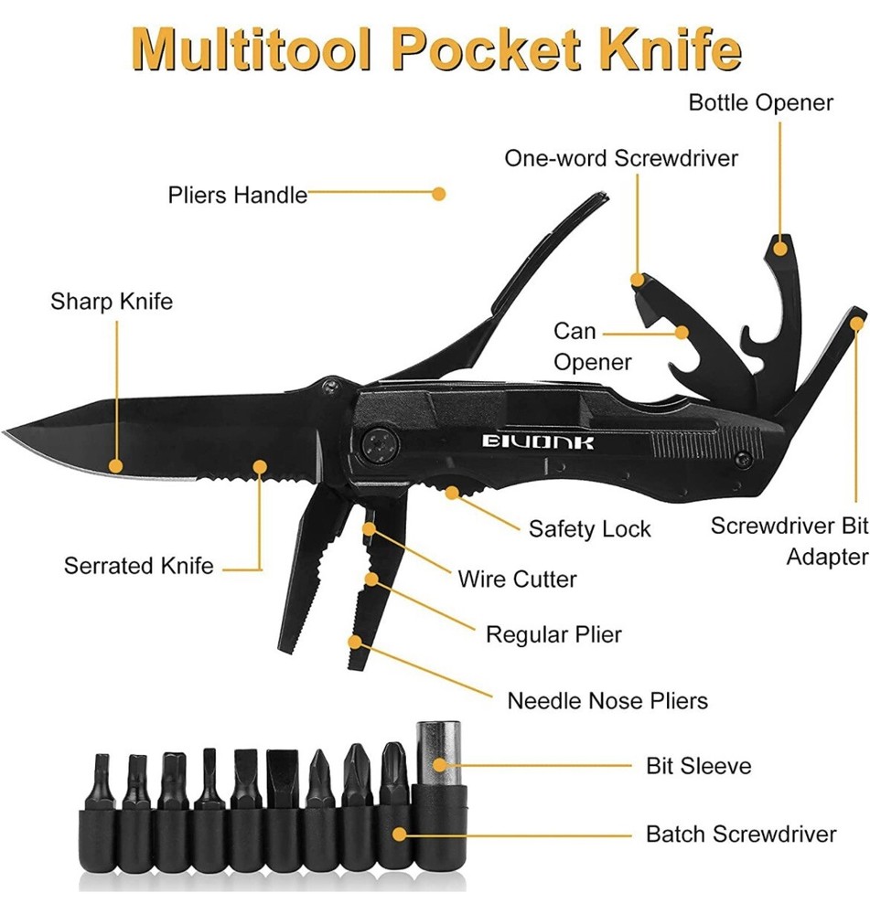 Best Dad Ever Multitool Pocket Knife - Black New