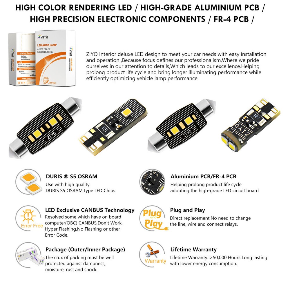 LED Light Bulbs Interior Light Kit for Ford Explorer 2011-2019 White Dome Light